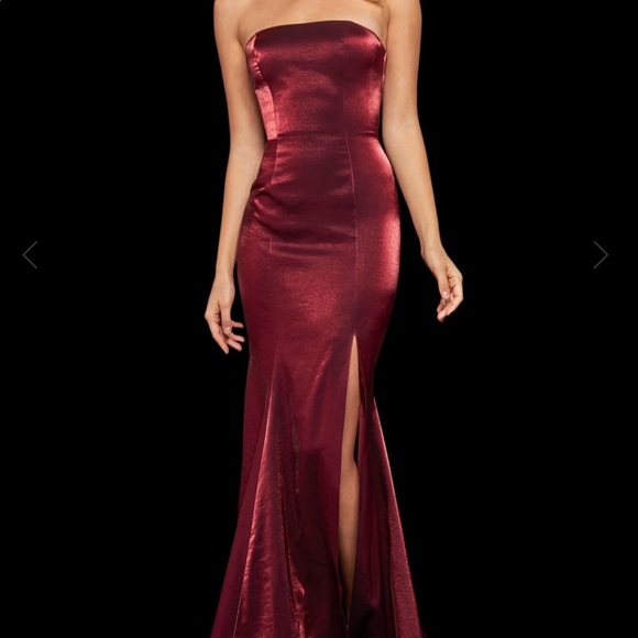 Sherri Hill Prom Dress, style 52691 in Wine - Picture 1 of 5